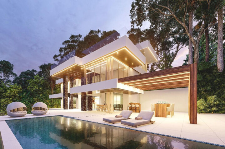 Plot One Thirty-Eight - Terrain avec projet approuvé de villa de luxe à El Madroñal, Benahavís